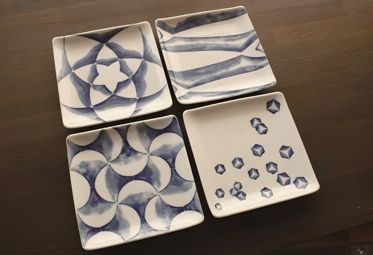 miyama | Fujizukushi染付取皿4件禮盒組