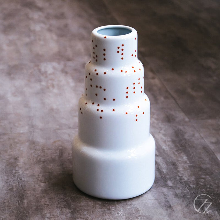 1616/Arita Japan | S&B Flower Vase High red dots 花瓶
