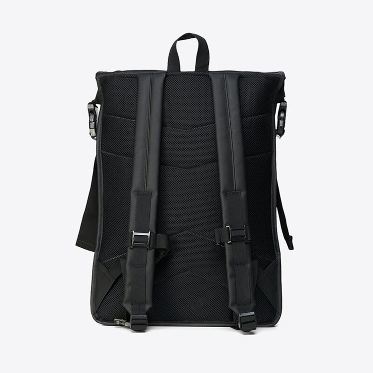 Rains | Buckle Rolltop Rucksack Black 後背包