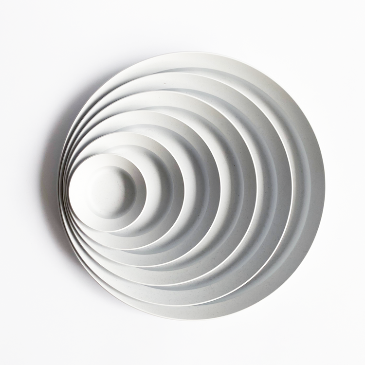 1616/Arita Japan | Round Deep Plate Gray 圓形 淺盆