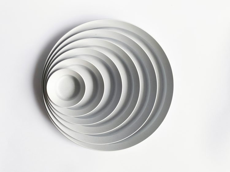 1616/Arita Japan | Round Deep Plate Gray 圓形 淺盆