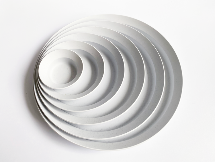 1616/Arita Japan | Round Deep Plate Gray 圓形 淺盆