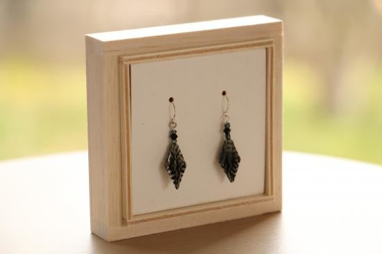 家田紙工 | Star夾式耳環 四海波紋(黑色)