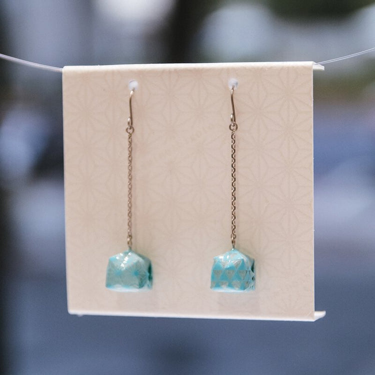 家田紙工 | Balloon耳環 和紋(藍綠色)