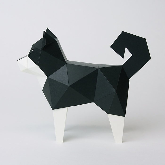 bog craft | 立體紙藝-黑柴犬TINY