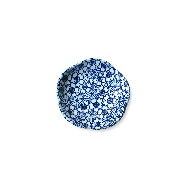 敏山窯|陶瓷和風花形小皿(五入)
