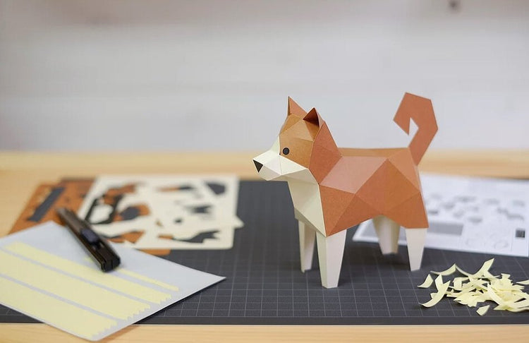 bog craft | 立體紙藝-黑柴犬TINY