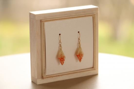 家田紙工 | Star耳環 七寶紋(橘紅色)