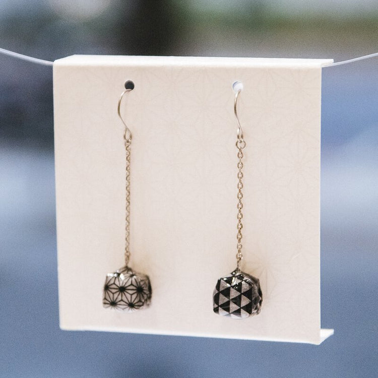 家田紙工 | Balloon耳環 和紋(黑)