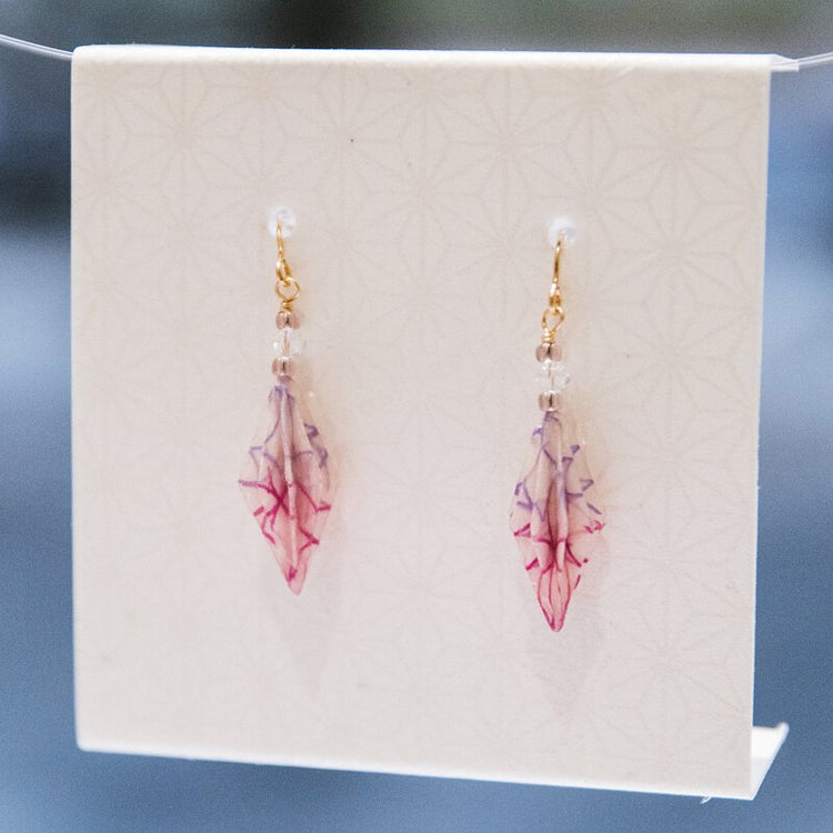 家田紙工 | Star耳環 七寶紋(粉、紫色)