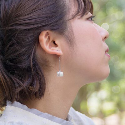 家田紙工 | Balloon耳環 和紋(藍綠色)