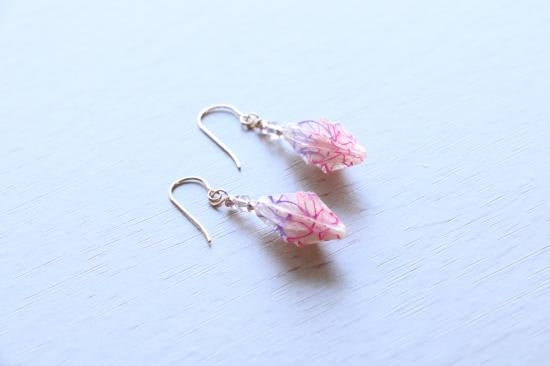 家田紙工 | Star耳環 七寶紋(粉、紫色)