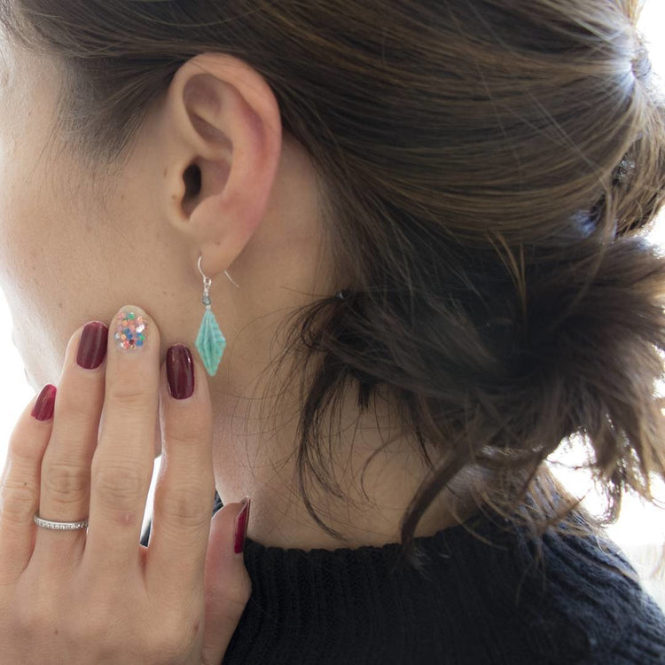 家田紙工 | Star耳環 七寶紋(粉、紫色)