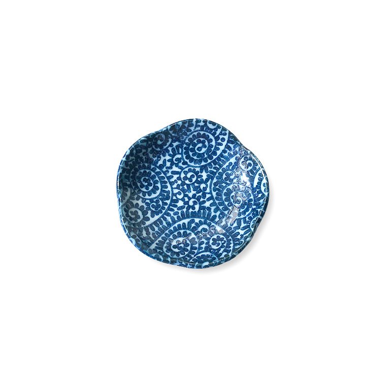 敏山窯|陶瓷和風花形小皿(五入)