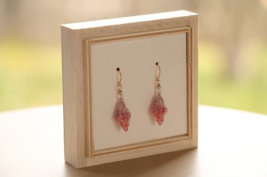 家田紙工 | Star耳環 七寶紋(粉、紫色)