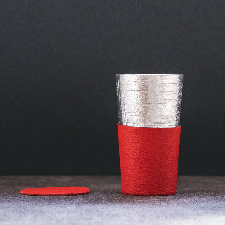能作 | 白樺啤酒杯鹿革杯墊組