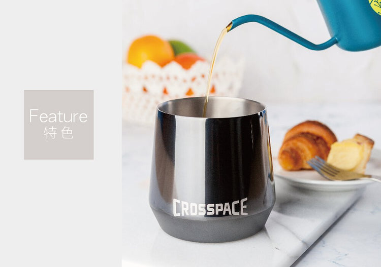 Crosspace | 純鈦雙層杯 (黑曜岩)